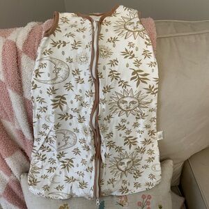 TWO Brown and White Baby Sleep Sack with Sun and Moon Design 0.5 TOG